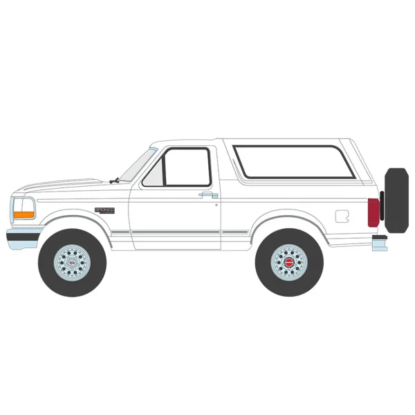 Manufacturer_Greenlight Collectibles Cars & Suvs<1/64 1993 Ford Bronco XLT, Oxford White, Hobby Exclusive