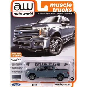 Manufacturer_Auto World Pickup Trucks<1/64 2019 Ford F-150 Abyss Gray, Auto World 2020 Release 3 Version A