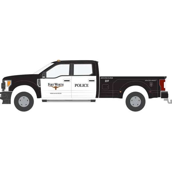 Manufacturer_Greenlight Collectibles Emergency Vehicles<1/64 2019 Ford F-350 Dually, Fort Worth Police Department Mounted Patrol, Dually Drivers Series 14