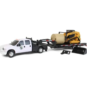 Manufacturer_Big Country Toys Loaders | Lowboys & Flatbeds<1/20 Ford F-350 Flatbed Dually Truck with Gooseneck Trailer and Skid Steer Loader