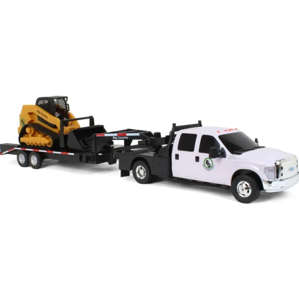 Manufacturer_Big Country Toys Loaders | Lowboys & Flatbeds<1/20 Ford F-350 Flatbed Dually Truck with Gooseneck Trailer and Skid Steer Loader