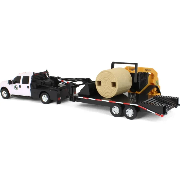 Manufacturer_Big Country Toys Loaders | Lowboys & Flatbeds<1/20 Ford F-350 Flatbed Dually Truck with Gooseneck Trailer and Skid Steer Loader