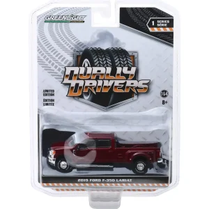 Manufacturer_Greenlight Collectibles Pickup Trucks<1/64 2019 Ford F-350 Lariat, Race Red, Dually Drivers Series 1