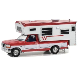 Manufacturer_Greenlight Collectibles Pickup Trucks<1/64 1995 Ford F-250 Long Bed with Winnebago Slide-In Camper, Hobby Exclusive