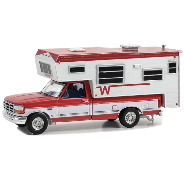 Manufacturer_Greenlight Collectibles Pickup Trucks<1/64 1995 Ford F-250 Long Bed with Winnebago Slide-In Camper, Hobby Exclusive