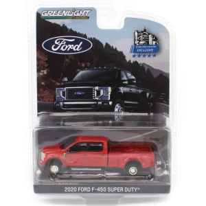Manufacturer_Greenlight Collectibles Pickup Trucks<1/64 2020 Ford F-450 Platinum Super Duty Dually Pickup Truck, Rapid Red, Town & Country Exclusive