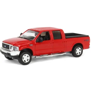 Manufacturer_Motormax Pickup Trucks<1/64 2004 Ford F-250 Super Duty Crew Cab Pickup Truck, Bright Red, LP Diecast Garage Exclusive