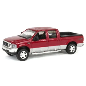 Manufacturer_Motormax Pickup Trucks<1/64 2004 Ford F-250 Super Duty Crew Cab Pickup Truck, Toreador Red & Silver Two-Tone, LP Diecast Garage Exclusive