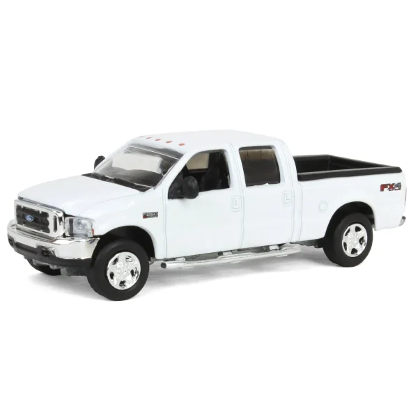 Manufacturer_Motormax Pickup Trucks<1/64 2004 Ford F-250 Super Duty Crew Cab Pickup Truck, Winter White, LP Diecast Garage Exclusive