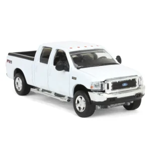 Manufacturer_Motormax Pickup Trucks<1/64 2004 Ford F-250 Super Duty Crew Cab Pickup Truck, Winter White, LP Diecast Garage Exclusive