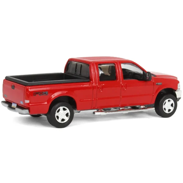 Manufacturer_Motormax Pickup Trucks<1/64 2004 Ford F-250 Super Duty Crew Cab Pickup Truck, Bright Red, LP Diecast Garage Exclusive