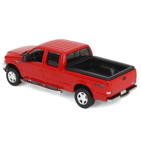 Manufacturer_Motormax Pickup Trucks<1/64 2004 Ford F-250 Super Duty Crew Cab Pickup Truck, Bright Red, LP Diecast Garage Exclusive