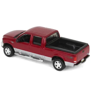Manufacturer_Motormax Pickup Trucks<1/64 2004 Ford F-250 Super Duty Crew Cab Pickup Truck, Toreador Red & Silver Two-Tone, LP Diecast Garage Exclusive