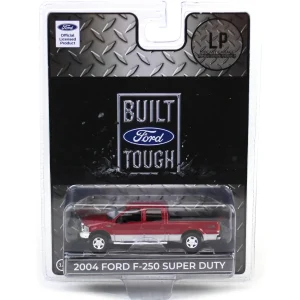 Manufacturer_Motormax Pickup Trucks<1/64 2004 Ford F-250 Super Duty Crew Cab Pickup Truck, Toreador Red & Silver Two-Tone, LP Diecast Garage Exclusive