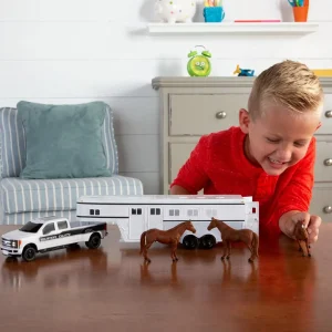 Manufacturer_ERTL Agricultural Trucks<1/32 Ford F-350 Super Duty Pickup with Gooseneck Horse Trailer and Horses