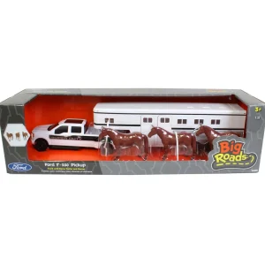 Manufacturer_ERTL Agricultural Trucks<1/32 Ford F-350 Super Duty Pickup with Gooseneck Horse Trailer and Horses