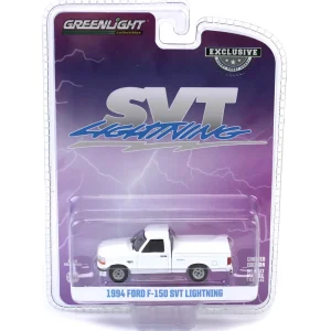 Manufacturer_Greenlight Collectibles Pickup Trucks<1/64 1994 Ford F-150 SVT Lightning with Tonneau Bed Cover, White, Hobby Exclusive