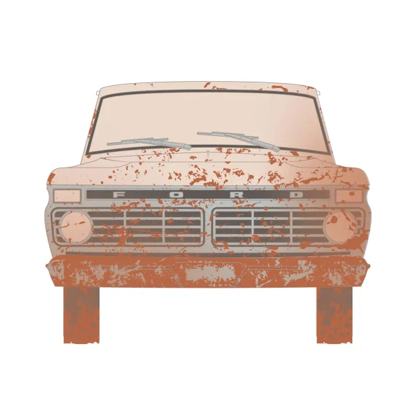 Manufacturer_Greenlight Collectibles Pickup Trucks | Tow & Straight Trucks<1/64 1973 Ford F-100 with Drop-In Tow Hook, Weathered White, Blue Collar Collection Series 14