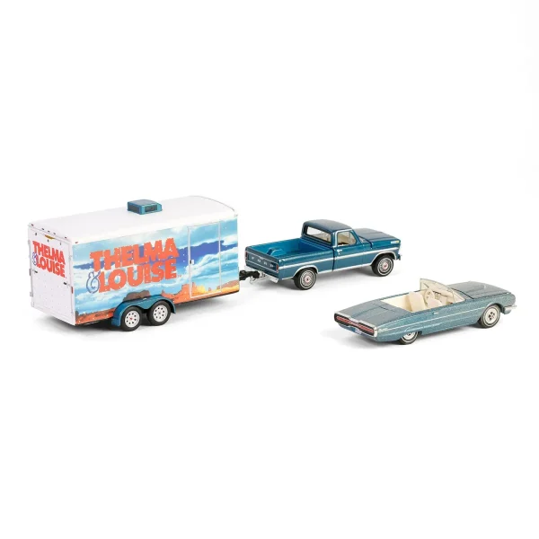 Manufacturer_Greenlight Collectibles Cars & Suvs | Pickup Trucks<1/64 1967 Ford F-250 with Enclosed Car Hauler & 1966 Ford Thunderbird, Thelma & Louise, Hollywood Hitch & Tow Series 13