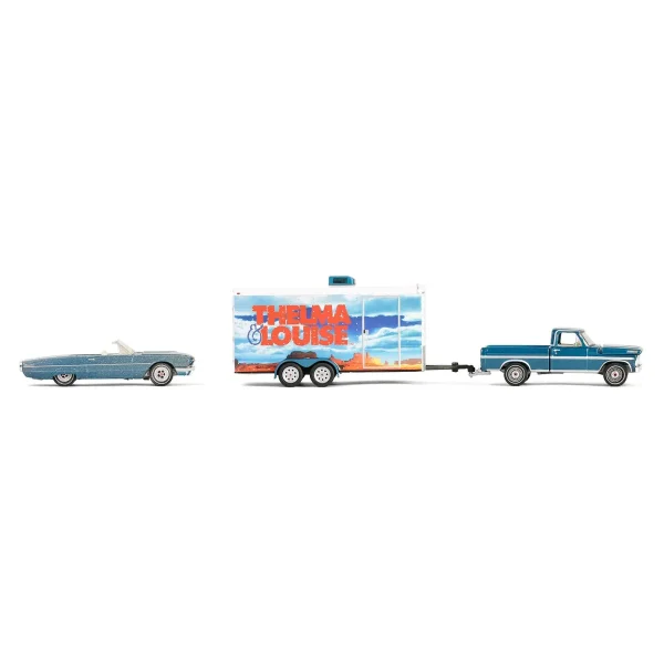 Manufacturer_Greenlight Collectibles Cars & Suvs | Pickup Trucks<1/64 1967 Ford F-250 with Enclosed Car Hauler & 1966 Ford Thunderbird, Thelma & Louise, Hollywood Hitch & Tow Series 13