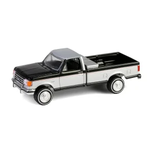 Manufacturer_Greenlight Collectibles Pickup Trucks<1/64 1990 Ford F-250 with Tool Box, Raven Black & Medium Silver Metallic Combination Two-Tone, Down on the Farm Series 10