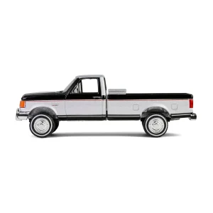 Manufacturer_Greenlight Collectibles Pickup Trucks<1/64 1990 Ford F-250 with Tool Box, Raven Black & Medium Silver Metallic Combination Two-Tone, Down on the Farm Series 10