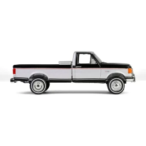 Manufacturer_Greenlight Collectibles Pickup Trucks<1/64 1990 Ford F-250 with Tool Box, Raven Black & Medium Silver Metallic Combination Two-Tone, Down on the Farm Series 10
