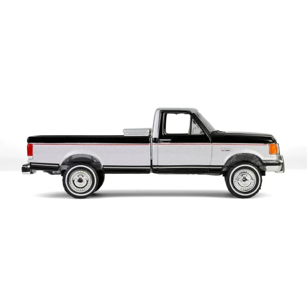 Manufacturer_Greenlight Collectibles Pickup Trucks<1/64 1990 Ford F-250 with Tool Box, Raven Black & Medium Silver Metallic Combination Two-Tone, Down on the Farm Series 10
