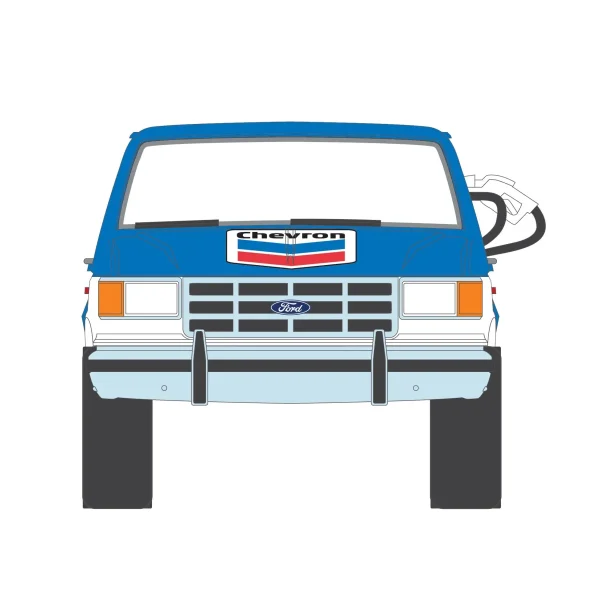 Manufacturer_Greenlight Collectibles Cars & Suvs | Pickup Trucks<1/64 1991 Ford F-250 XL, Chevron, Blue Collar Collection Series 14