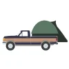 Manufacturer_Greenlight Collectibles Cars & Suvs | Pickup Trucks<1/64 1987 Ford F-150 XLT Lariat, Dark Blue & Tan with Modern Truck Bed Tent, The Great Outdoors Series 4