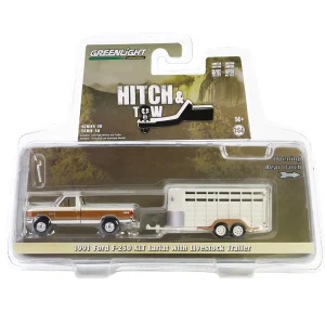 Manufacturer_Greenlight Collectibles Agricultural Trucks<1/64 1991 Ford F-250 XLT Lariat with Livestock Trailer, Hitch & Tow Series 30