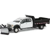 Manufacturer_Greenlight Collectibles Dump Trucks | Pickup Trucks<1/64 2020 Ford F-450 XLT Super Duty Dually with V-Plow & Dump Bed, Oxford White, Town & Country Exclusive
