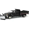 Manufacturer_Greenlight Collectibles Dump Trucks | Pickup Trucks<1/64 2020 Ford F-450 XLT Super Duty Dually with V-Plow & Dump Bed, Agate Black, Town & Country Exclusive