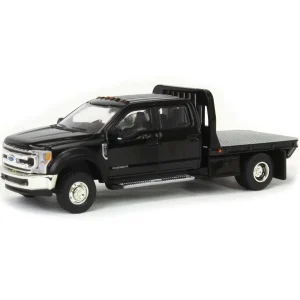Manufacturer_Greenlight Collectibles Lowboys & Flatbeds | Pickup Trucks<1/64 2020 Ford F-450 XLT Super Duty Dually Flatbed, Agate Black, Town & Country Exclusive