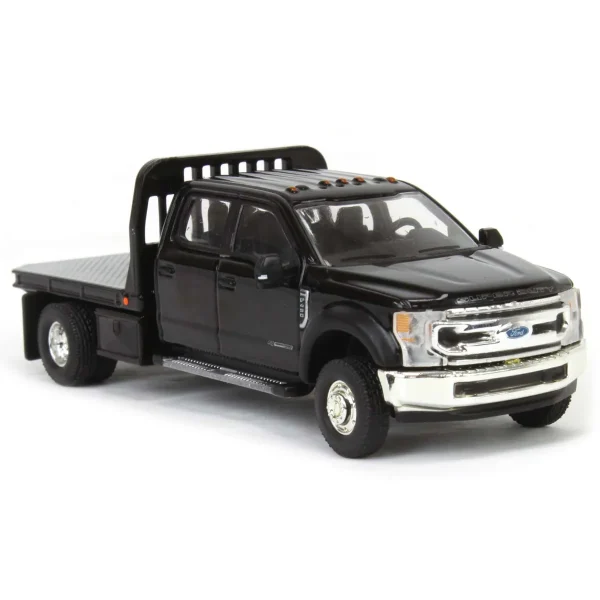 Manufacturer_Greenlight Collectibles Lowboys & Flatbeds | Pickup Trucks<1/64 2020 Ford F-450 XLT Super Duty Dually Flatbed, Agate Black, Town & Country Exclusive