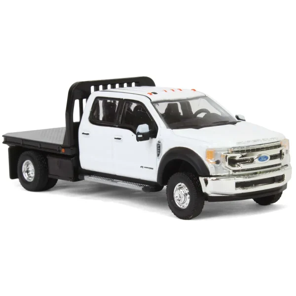 Manufacturer_Greenlight Collectibles Lowboys & Flatbeds | Pickup Trucks<1/64 2020 Ford F-450 XLT Super Duty Dually Flatbed, Oxford White, Town & Country Exclusive