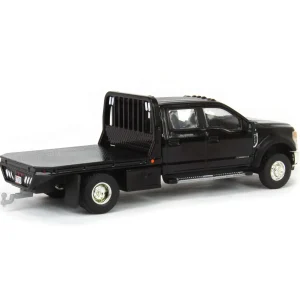 Manufacturer_Greenlight Collectibles Lowboys & Flatbeds | Pickup Trucks<1/64 2020 Ford F-450 XLT Super Duty Dually Flatbed, Agate Black, Town & Country Exclusive