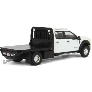 Manufacturer_Greenlight Collectibles Lowboys & Flatbeds | Pickup Trucks<1/64 2020 Ford F-450 XLT Super Duty Dually Flatbed, Oxford White, Town & Country Exclusive