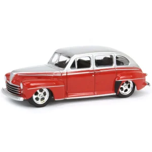 Manufacturer_Greenlight Collectibles Cars & Suvs<1/64 1947 Ford Fordor Super Deluxe, Silver Metallic & Red Two-Tone, California Lowriders Series 4