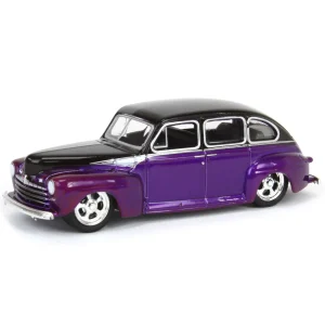 Manufacturer_Greenlight Collectibles Cars & Suvs<1/64 1946 Ford Fordor Super Deluxe, Dark Purple Metallic & Black Two-Tone, California Lowriders Series 6