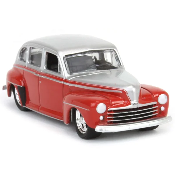 Manufacturer_Greenlight Collectibles Cars & Suvs<1/64 1947 Ford Fordor Super Deluxe, Silver Metallic & Red Two-Tone, California Lowriders Series 4