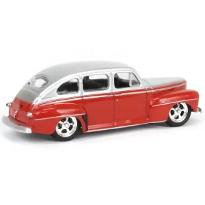 Manufacturer_Greenlight Collectibles Cars & Suvs<1/64 1947 Ford Fordor Super Deluxe, Silver Metallic & Red Two-Tone, California Lowriders Series 4