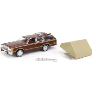 Manufacturer_Greenlight Collectibles Cars & Suvs<1/64 1979 Ford LTD Country Squire with Cartop Sleeper Tent, Great Outdoors Series 2