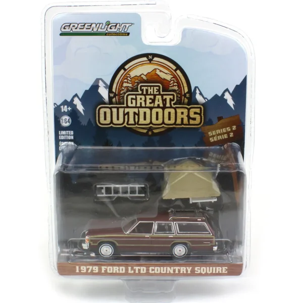 Manufacturer_Greenlight Collectibles Cars & Suvs<1/64 1979 Ford LTD Country Squire with Cartop Sleeper Tent, Great Outdoors Series 2