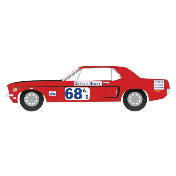 Manufacturer_Greenlight Collectibles Cars & Suvs<1/64 1968 Ford Mustang GT Coupe, #68 Charlie Henry Race Car, GreenLight Muscle Series 29