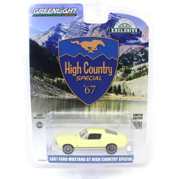 Manufacturer_Greenlight Collectibles Cars & Suvs<1/64 1967 Ford Mustang GT Fastback High Country Special, Aspen Gold, Hobby Exclusive