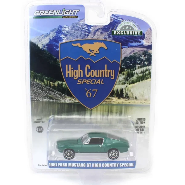 Manufacturer_Greenlight Collectibles Cars & Suvs<1/64 1967 Ford Mustang GT Fastback High Country Special, Timberline Green, Hobby Exclusive