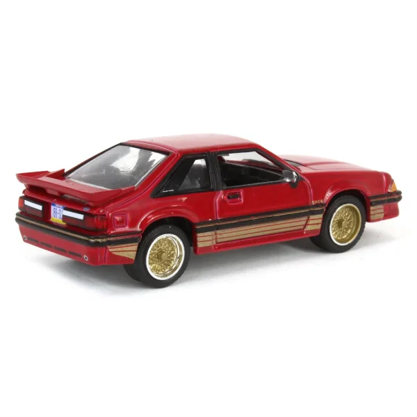 Manufacturer_Greenlight Collectibles Cars & Suvs<1/64 1988 Ford Mustang SLN with Gold Decals & Rims, Scarlet Red, LP Diecast Garage Exclusive