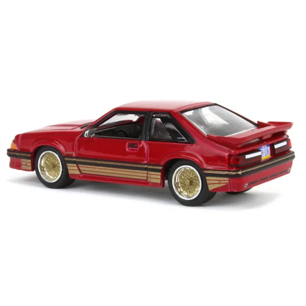 Manufacturer_Greenlight Collectibles Cars & Suvs<1/64 1988 Ford Mustang SLN with Gold Decals & Rims, Scarlet Red, LP Diecast Garage Exclusive