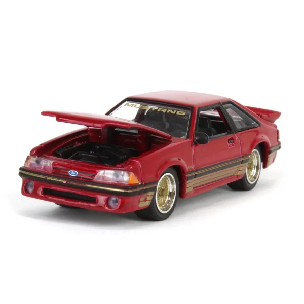 Manufacturer_Greenlight Collectibles Cars & Suvs<1/64 1988 Ford Mustang SLN with Gold Decals & Rims, Scarlet Red, LP Diecast Garage Exclusive